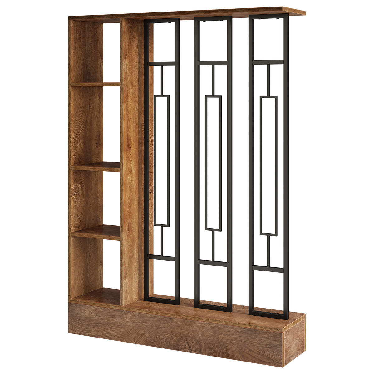 180 cm Freestanding Room Divider with Shelves, Modern Open Partition