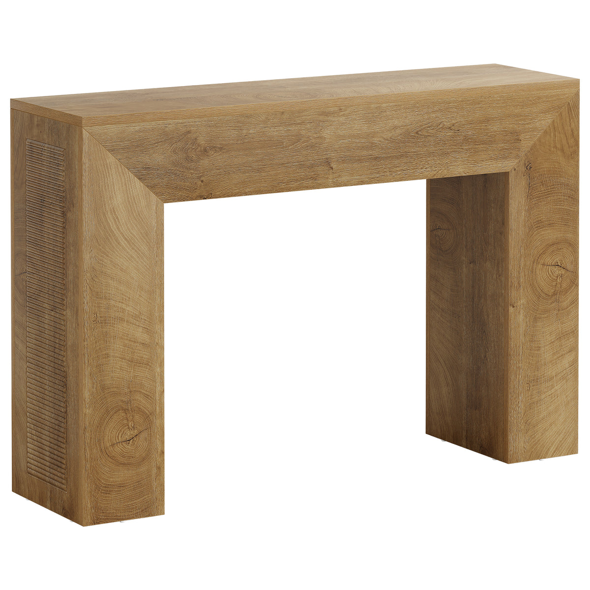 110 cm Rustic Brown Console Table with Adjustable Feet, Farmhouse Entryway Table