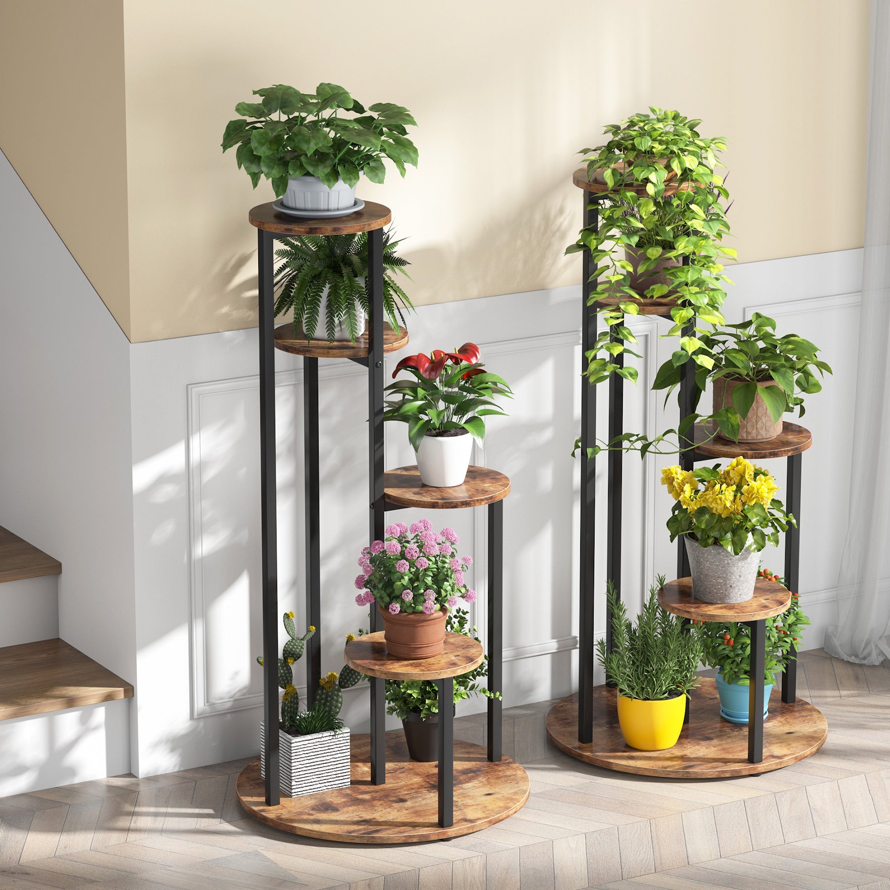 Plant Stand, 4-Tier Plant Shelf Holders Corner Flower Pot Stands Tribesigns