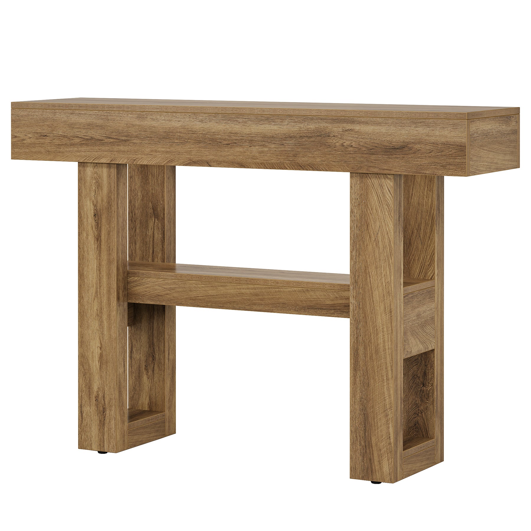 105 cm Narrow Console Table with 2-Tier Storage, Rustic Entryway & Sofa Table for Hallway