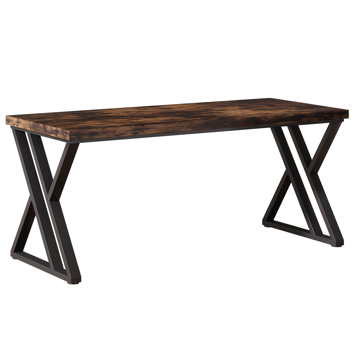 140 cm Computer Desk, Modern Z-Shaped Metal Leg Writing Desk