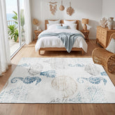 Washable Boho Coastal Area Rug, Non-Slip Animal Print Indoor Carpet, Oeko-Tex Certified 3
