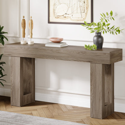 63 - Inch Console Table, Farmhouse Wooden Sofa Table Entryway Table Tribesigns