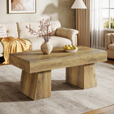 120cm Farmhouse Coffee Table, Rectangular Wooden Centre Table for Living Room 3