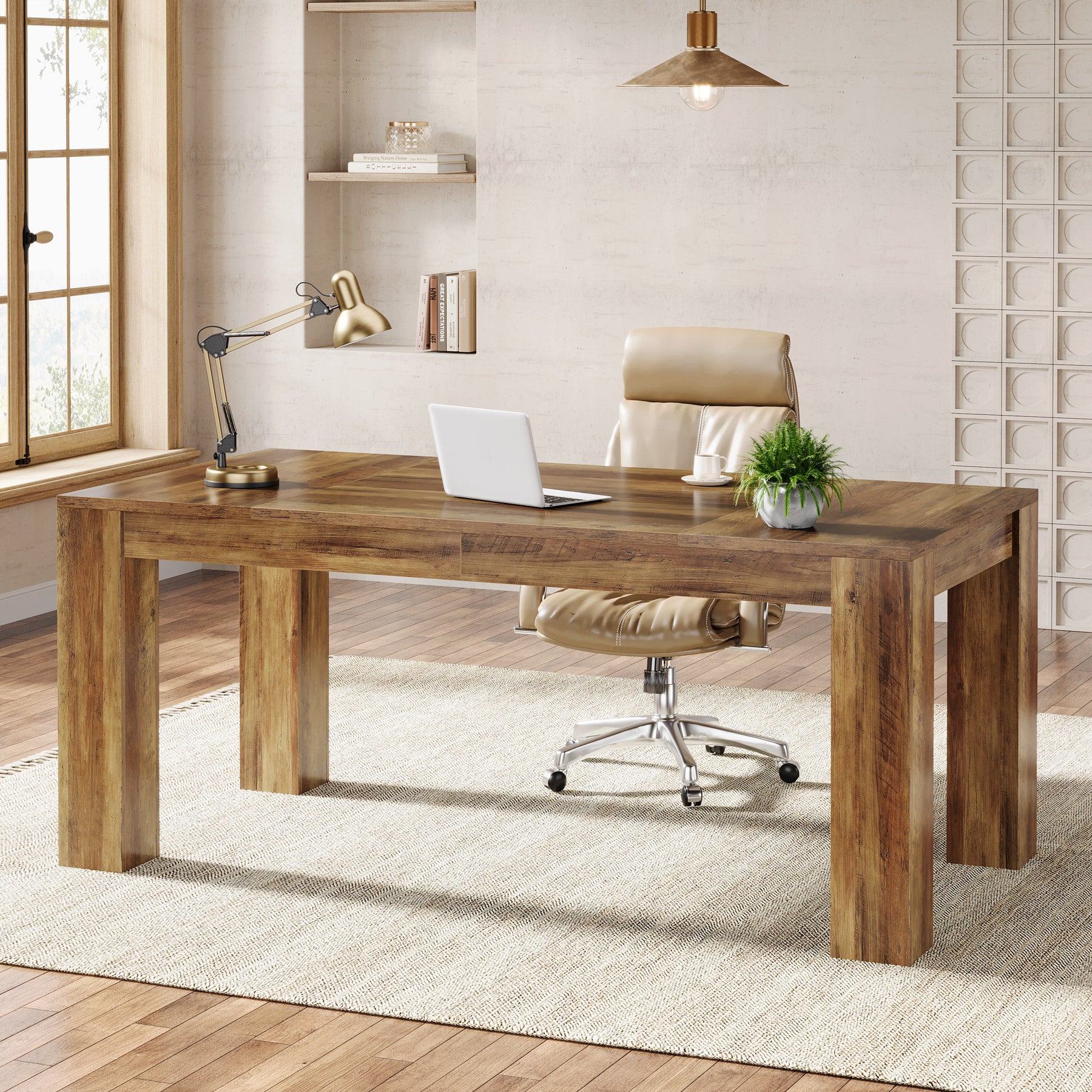 160cm Computer Desk, Executive Desk Office Writing Table Workstation