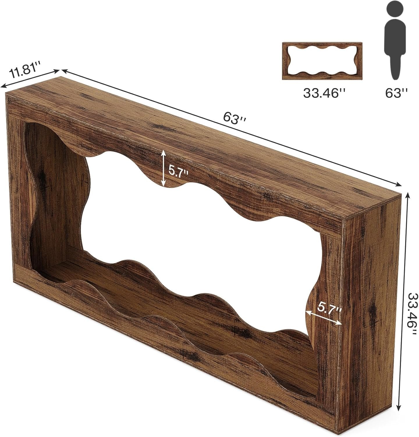 63" Console Table, Farmhouse Entryway Table Couch Table Behind Sofa