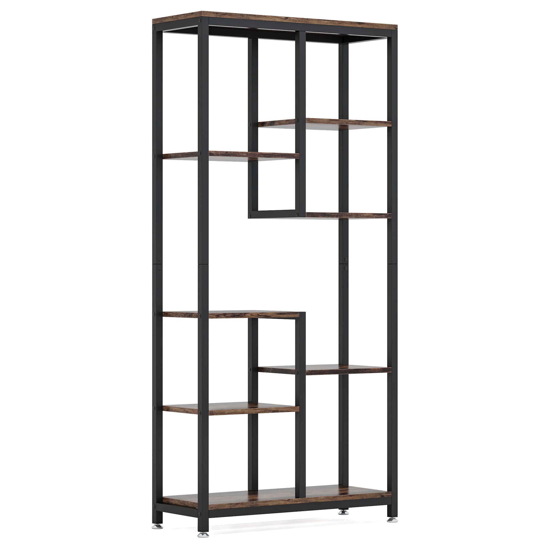 69.2" Bookcase, 6-Tier Bookshelf with Open Storage Display Shelves