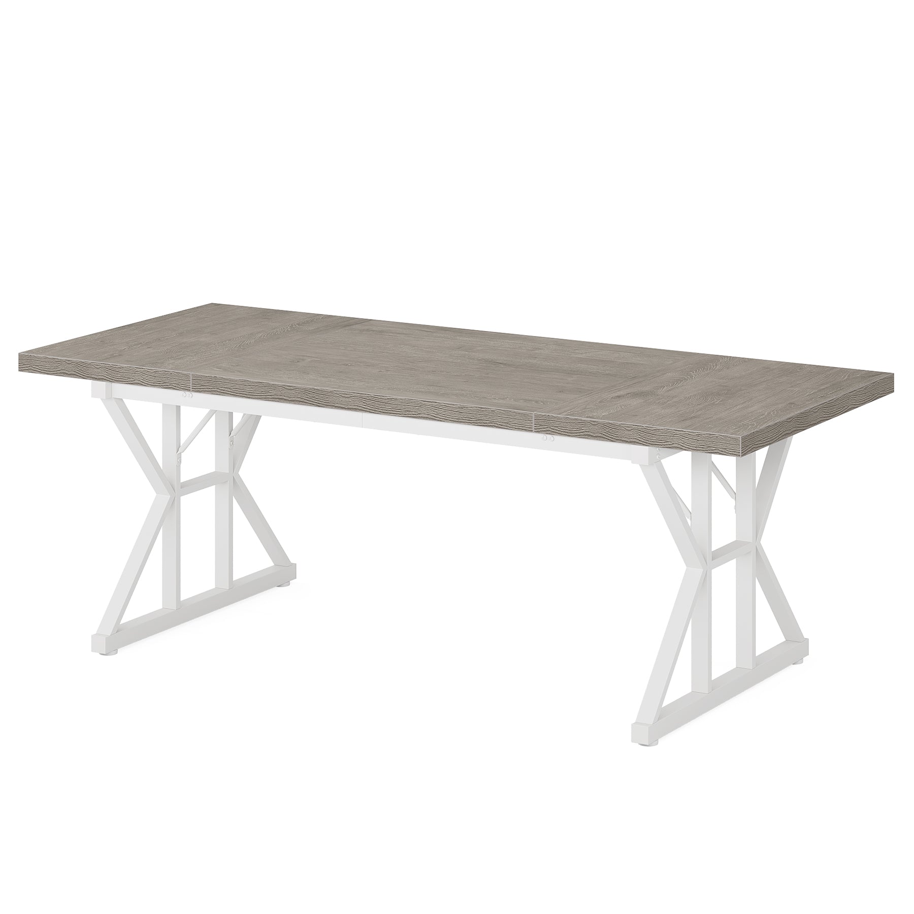 Wood Dining Table, Farmhouse 180cm Kitchen Table for 6 People
