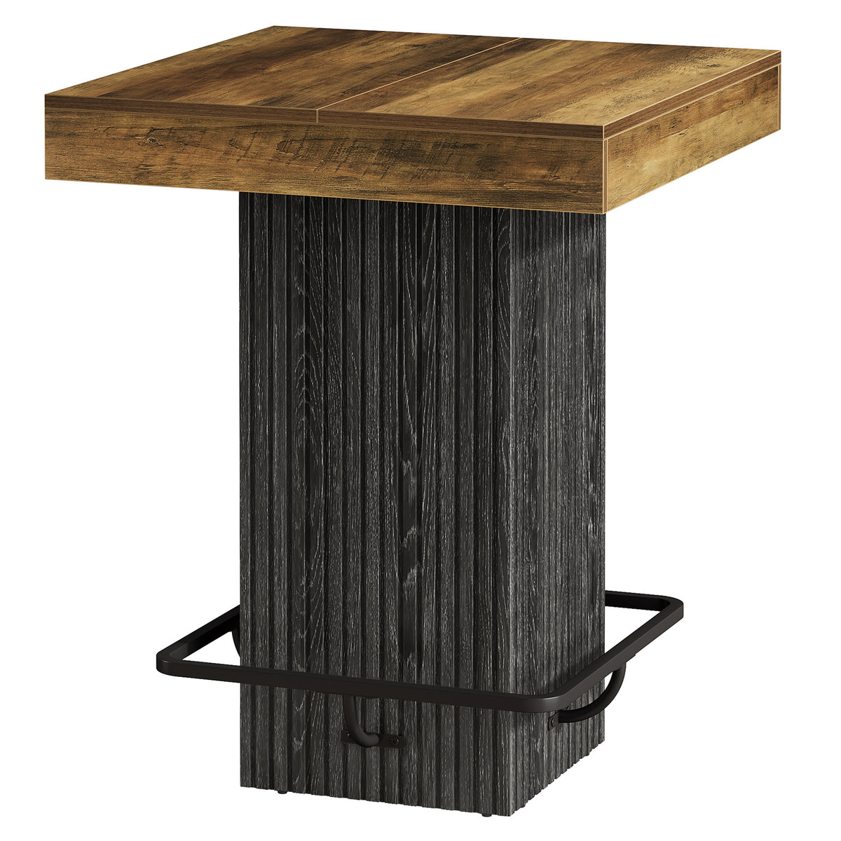 80 cm Square Bar Table for 2-4, Rustic Industrial Pub Table