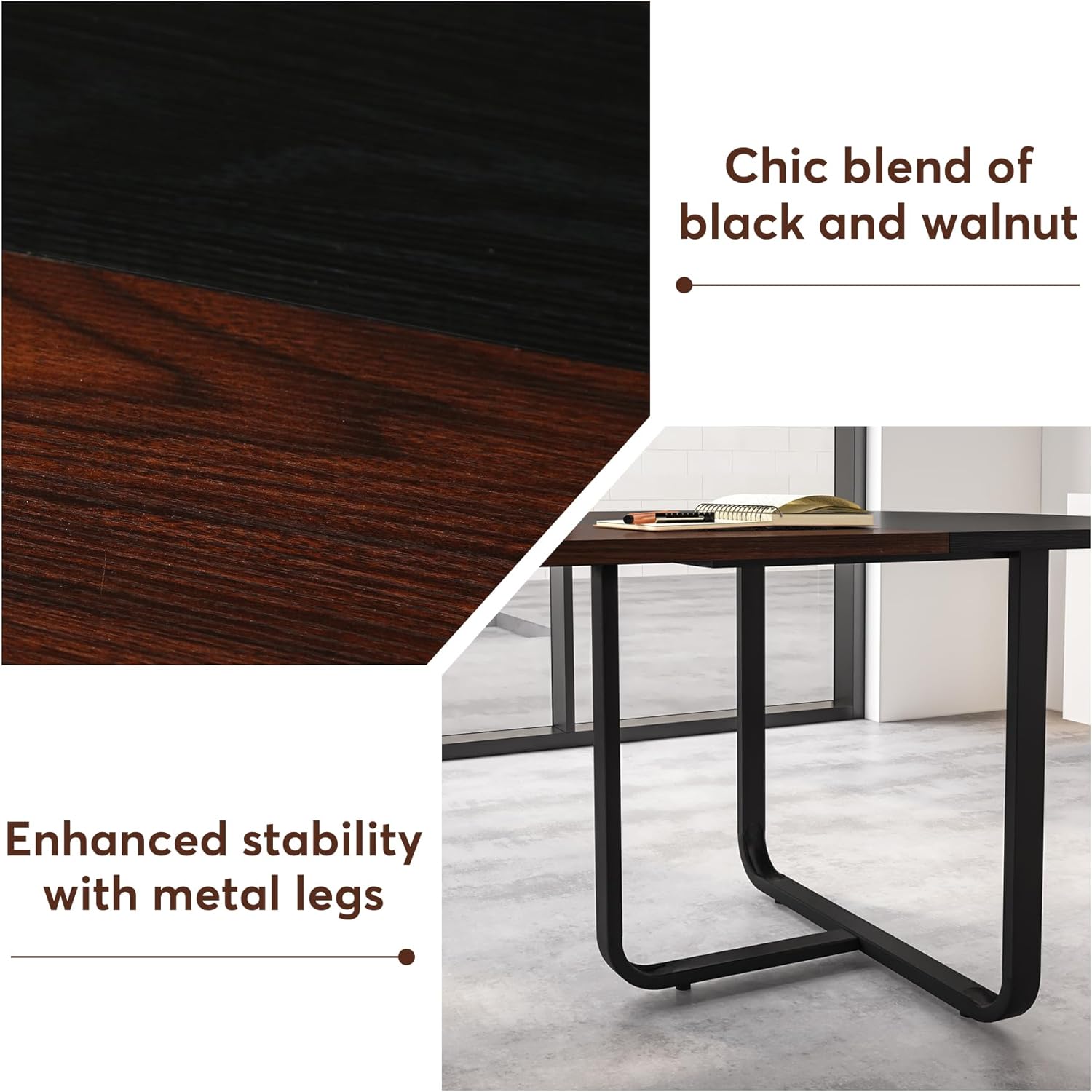 Tribesigns Conference Table, 180 cm Curved Meeting Tables Seminar Table for 4-6