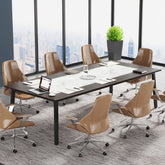 79" Conference Table, Rectangular Executive Desk with Metal Frame Tribesigns 3