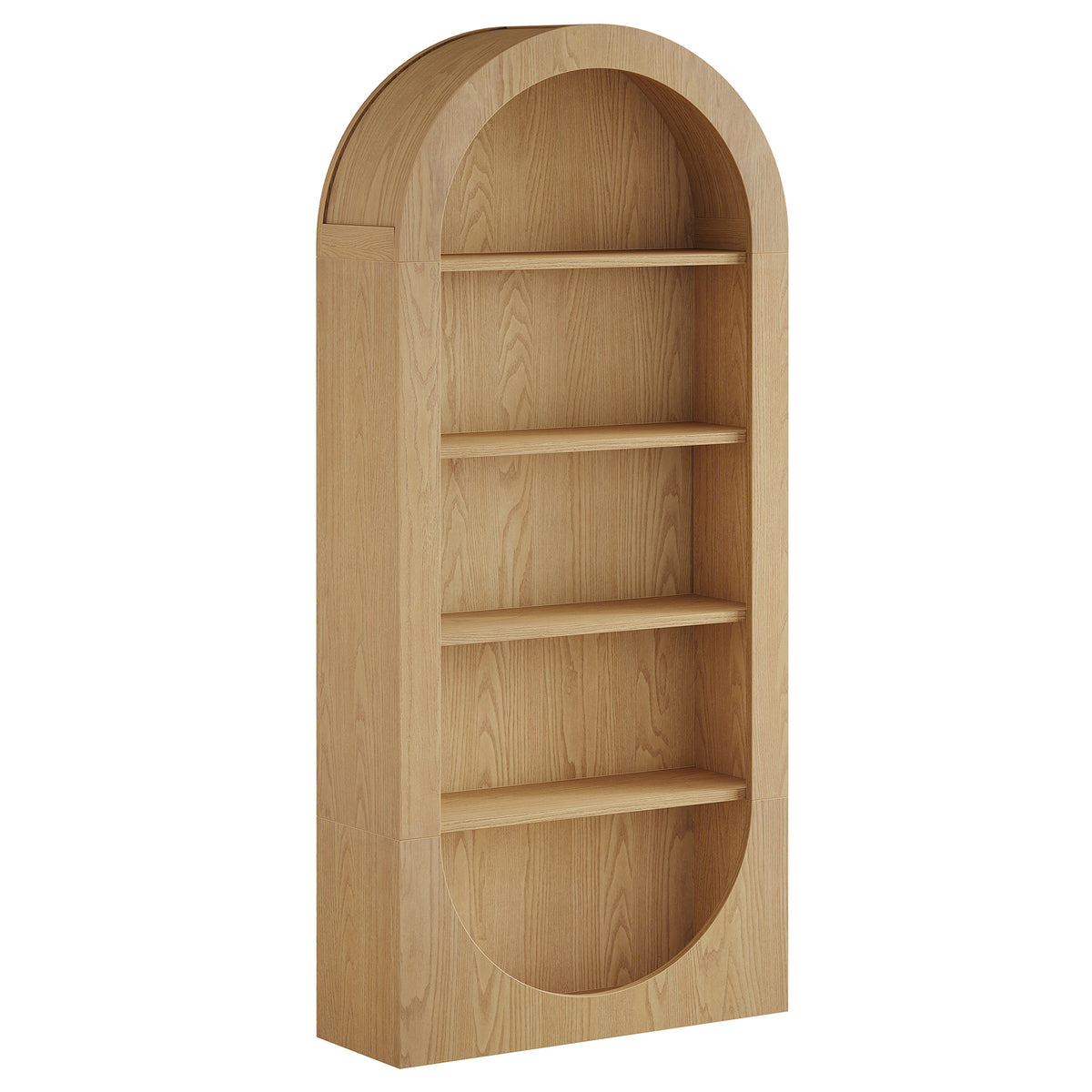 Arched Wooden Bookshelf, 5 Tier Open Display & Storage Shelf