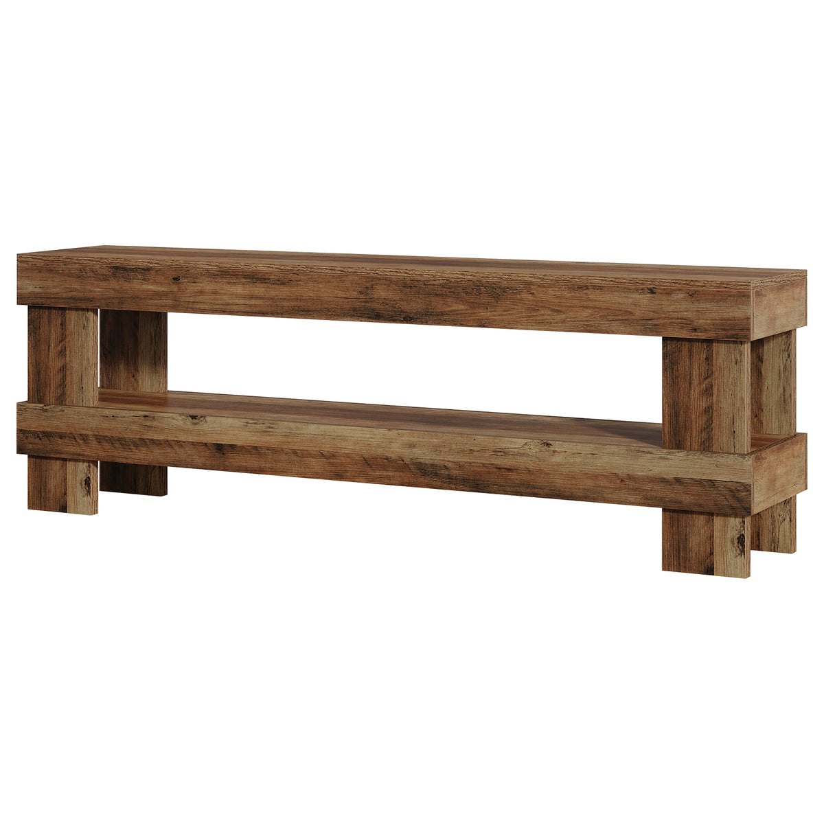 150 cm TV Stand with Open Storage Shelf, Farmhouse Brown Entertainment Unit
