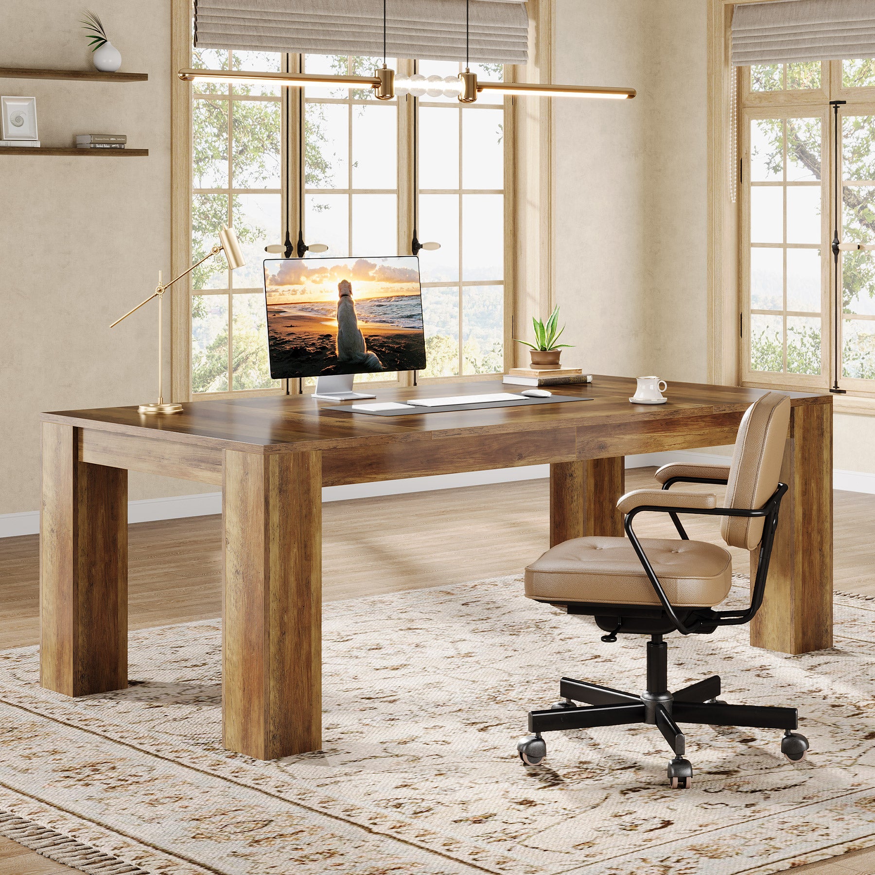 160cm Computer Desk, Executive Desk Office Writing Table Workstation