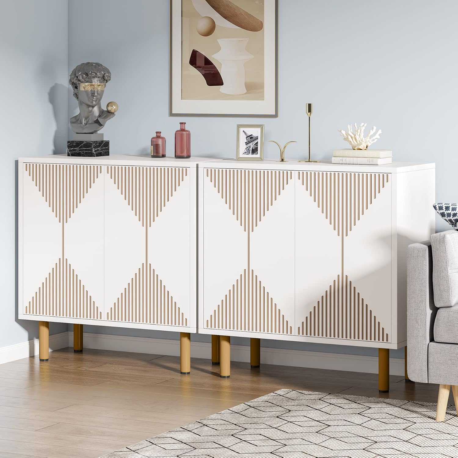 150CM Sideboard Buffet, Modern Kitchen Storage Cabinet with Doors