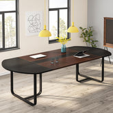 Tribesigns Conference Table, 180 cm Curved Meeting Tables Seminar Table for 4-6 3