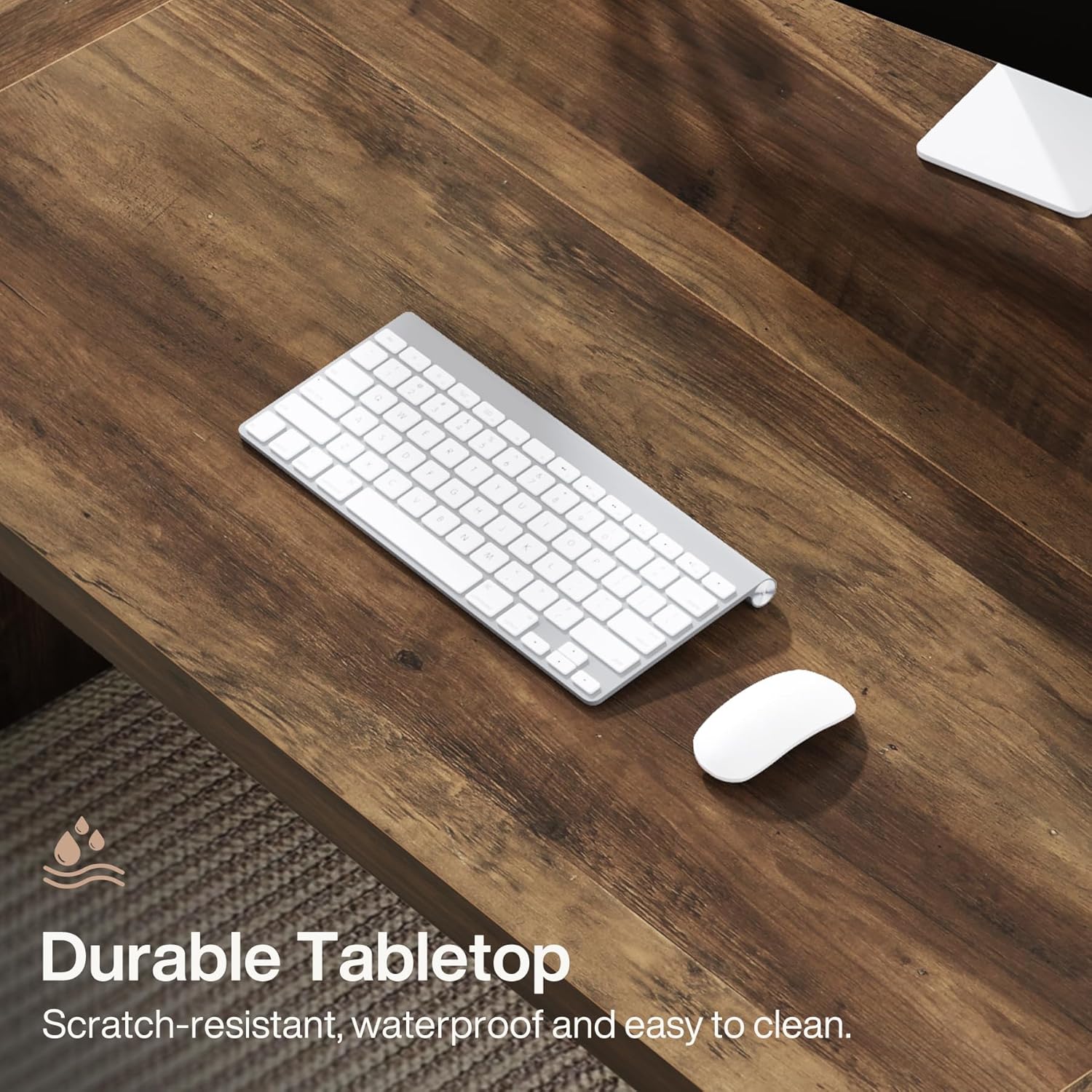 70.8" Executive Desk, Home Office Computer Desk with Solid Wooden Pedestal