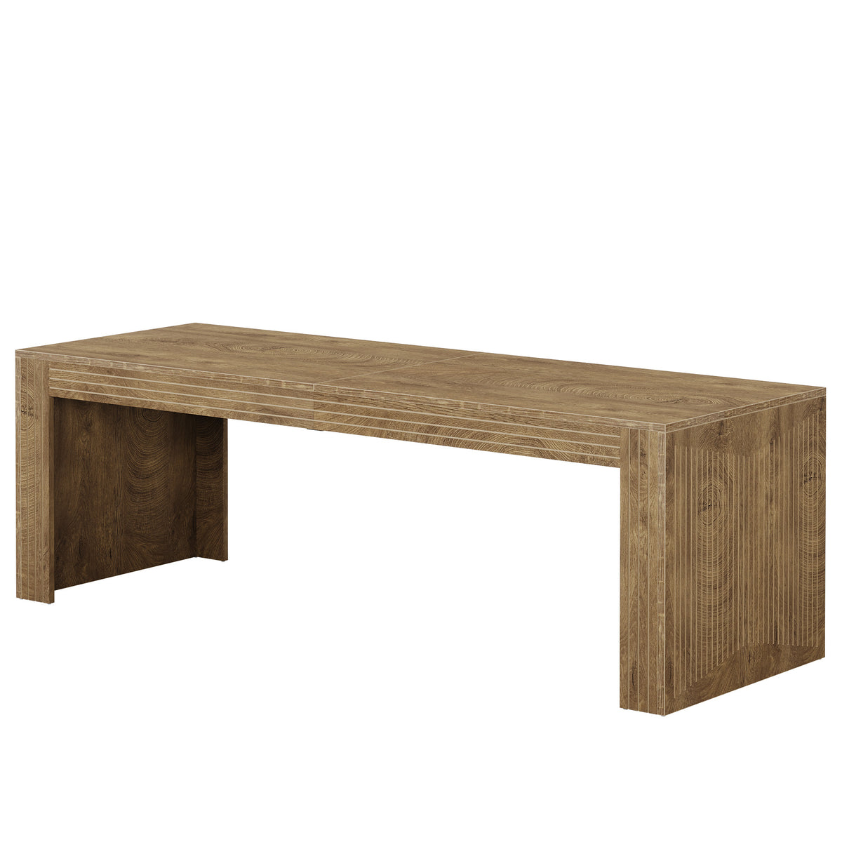200 cm Double Computer Desk, Rustic Brown Extra-Long Office Desk