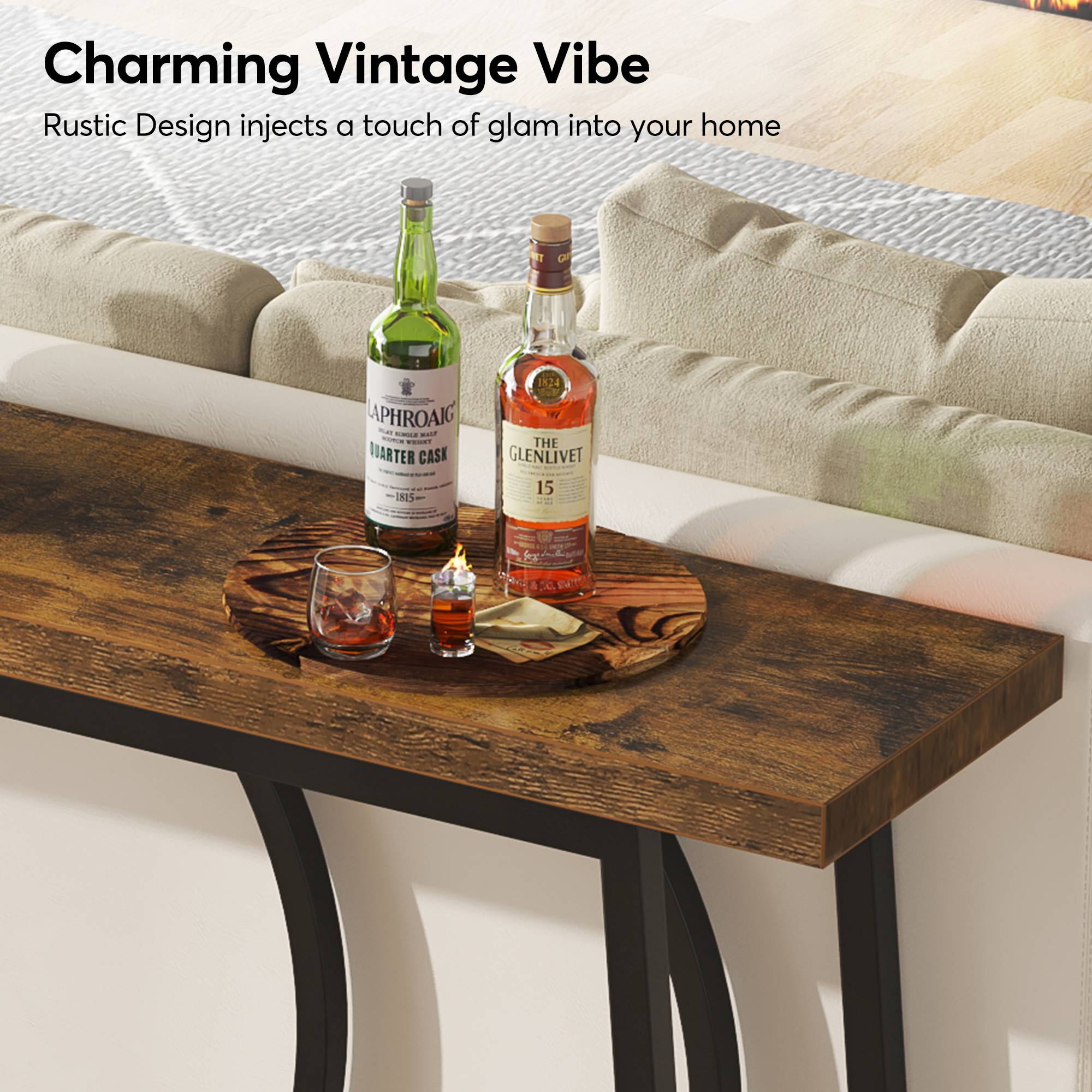 Tribesigns Console Table, 70.9" Sofa Entryway Table with 2 Open Storage Shelves