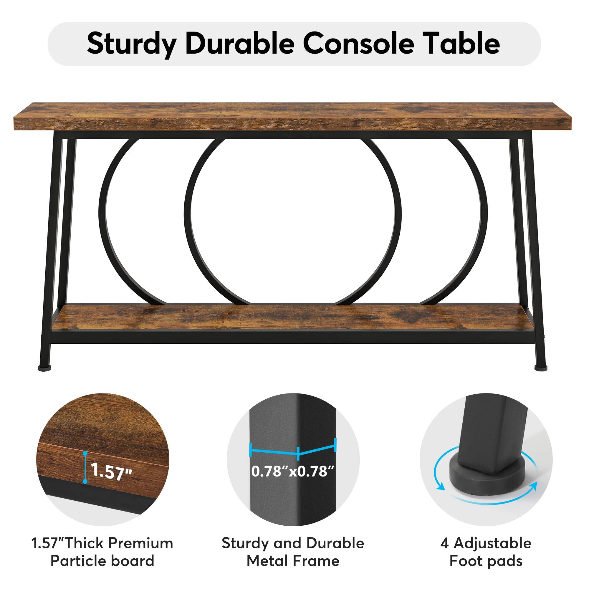 Tribesigns Console Table, 70.9" Sofa Entryway Table with 2 Open Storage Shelves