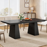 160cm Rectangular Dining Table, Modern Kitchen Table for 4-6 with Sturdy Tapered Wood Legs 3
