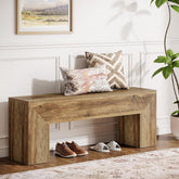 120cm Wooden Entryway Bench, Farmhouse Bench Seat for Hallway, Bedroom or End of Bed 3
