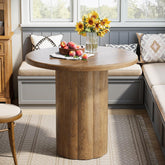 Round Dining Table for 2–4 People, Farmhouse Style with Slatted Base 3