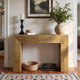 110 cm Rustic Brown Console Table with Adjustable Feet, Farmhouse Entryway Table 3