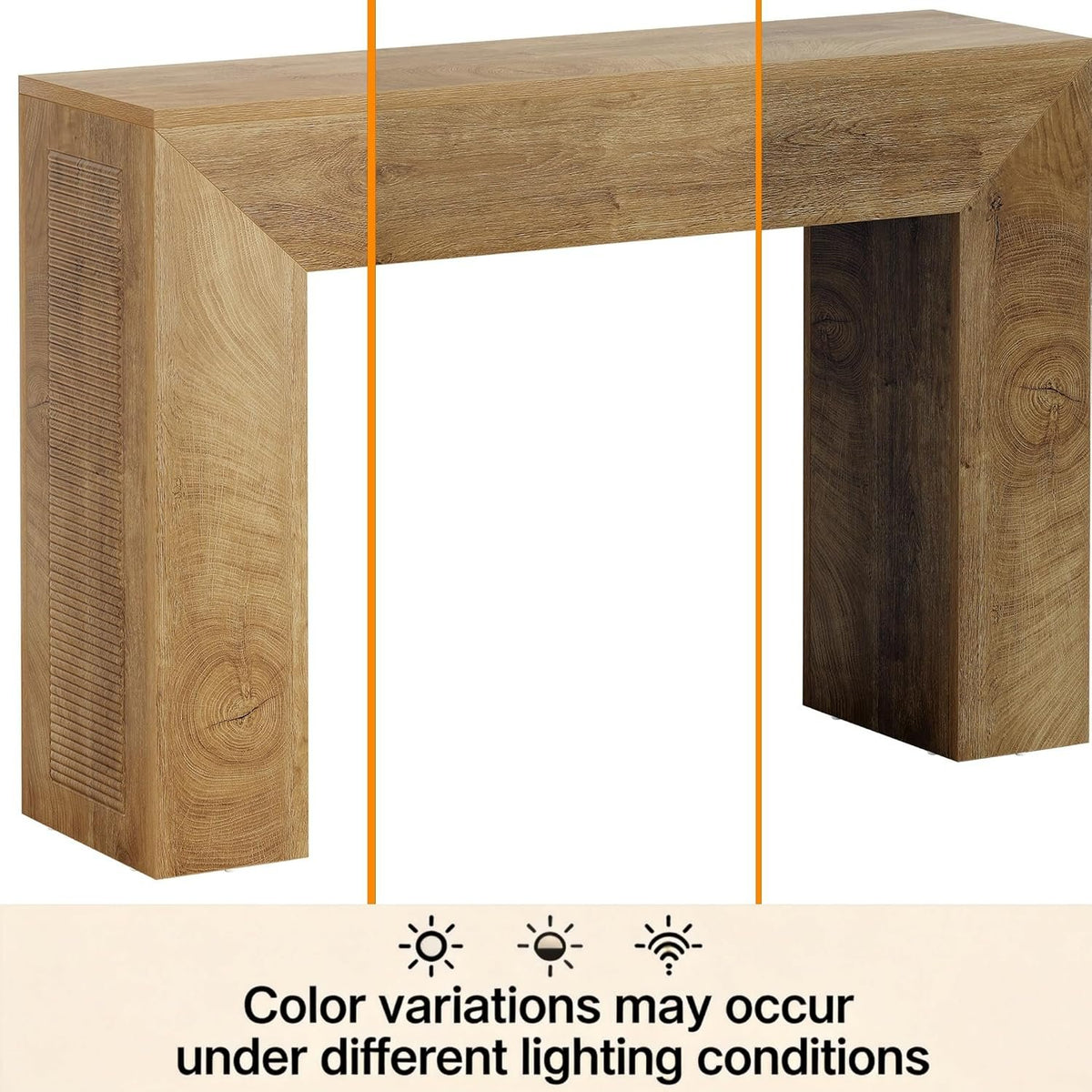 110 cm Rustic Brown Console Table with Adjustable Feet, Farmhouse Entryway Table