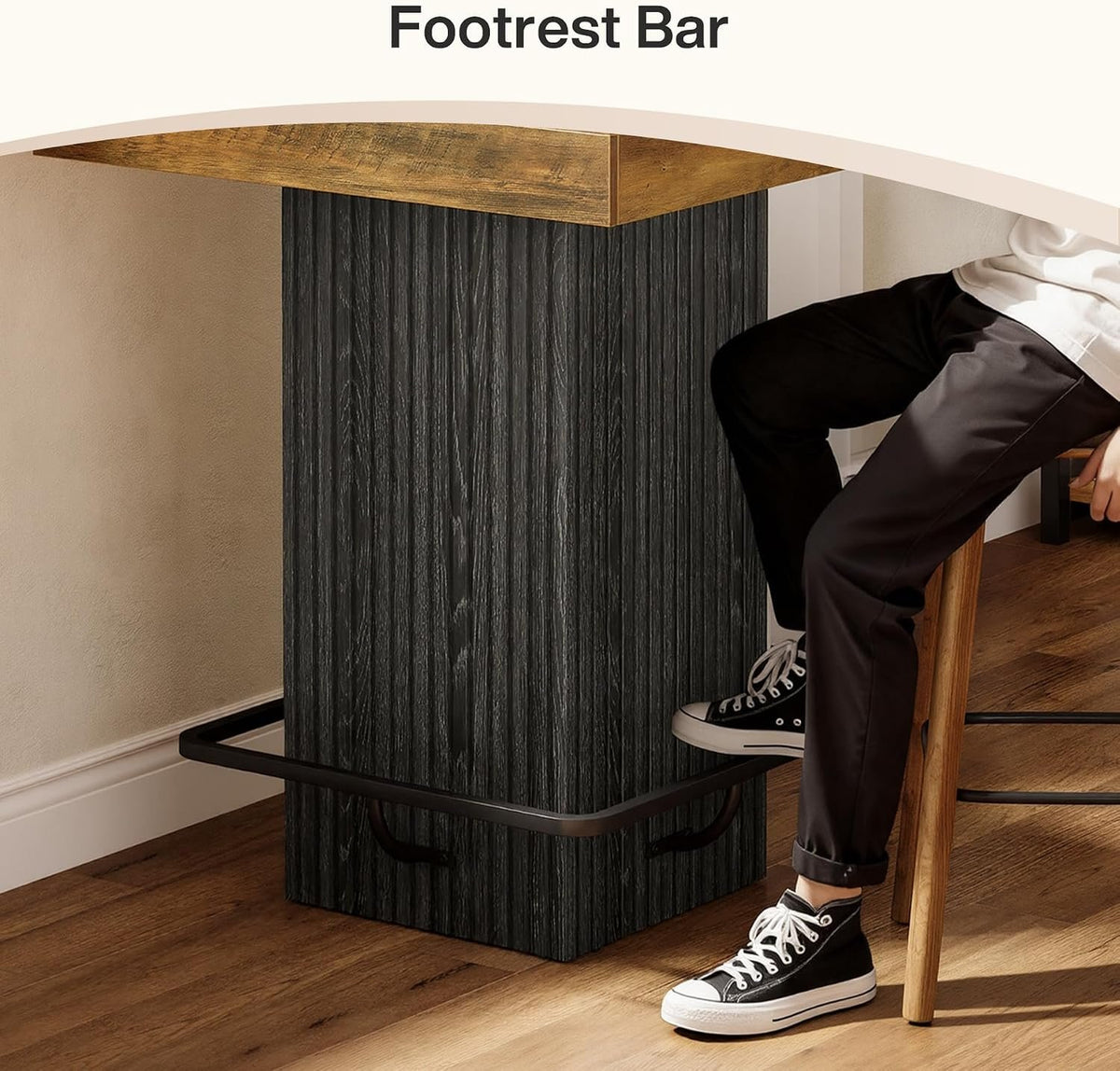 80 cm Square Bar Table for 2-4, Rustic Industrial Pub Table