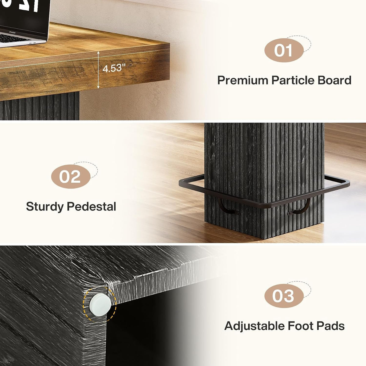 80 cm Square Bar Table for 2-4, Rustic Industrial Pub Table