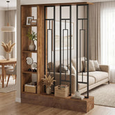 180 cm Freestanding Room Divider with Shelves, Modern Open Partition 3