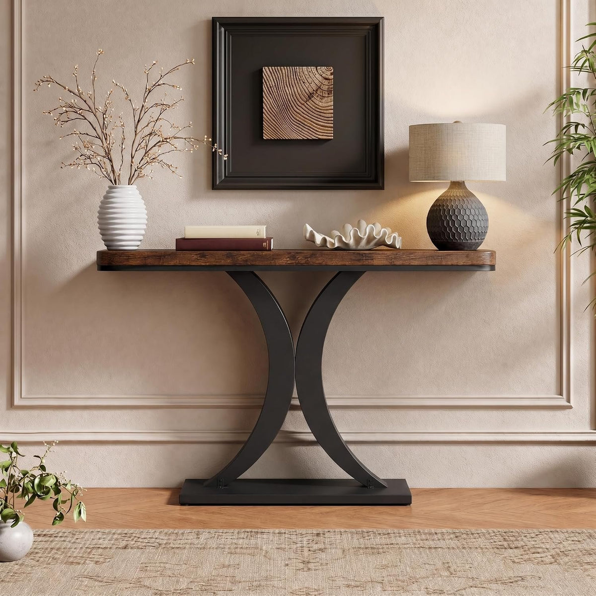 102 cm Narrow Console Table, Industrial Entryway & Sofa Table