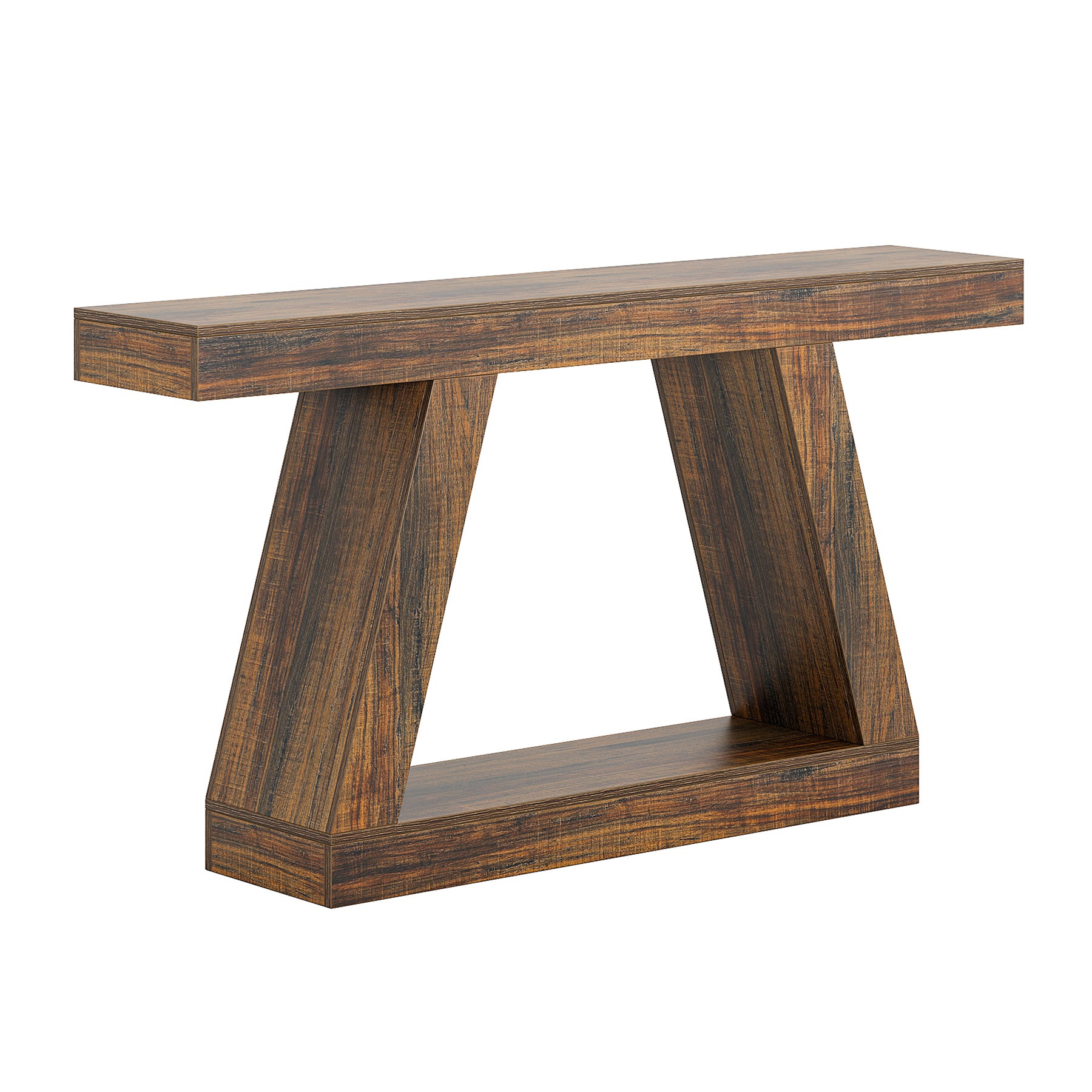 Farmhouse Console Table, 55" Sofa Table with Unique Storage Frame