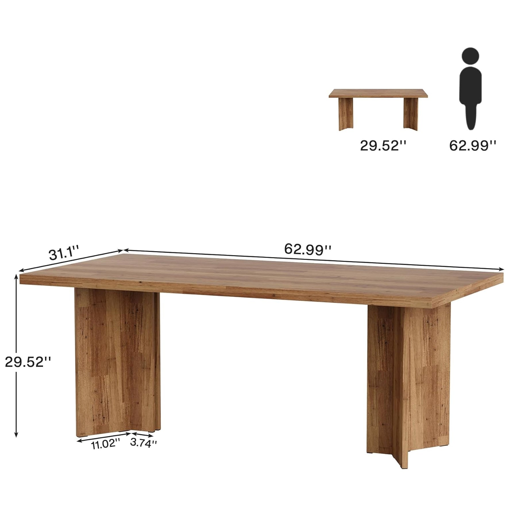 160cm Computer Desk, Vintage Executive Desk Office Desk Conference Table