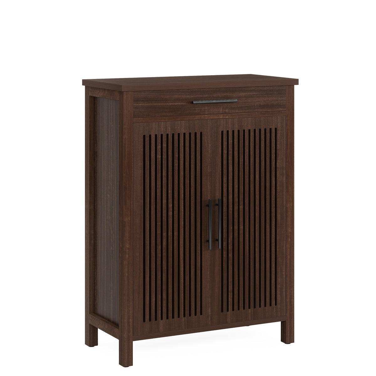 Farmhouse Shoe Cabinet with 5 Adjustable Shelves & Drawer
