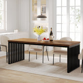 180cm Industrial Dining Table for 6–8, Rectangular Wood Table with Metal Frame 3