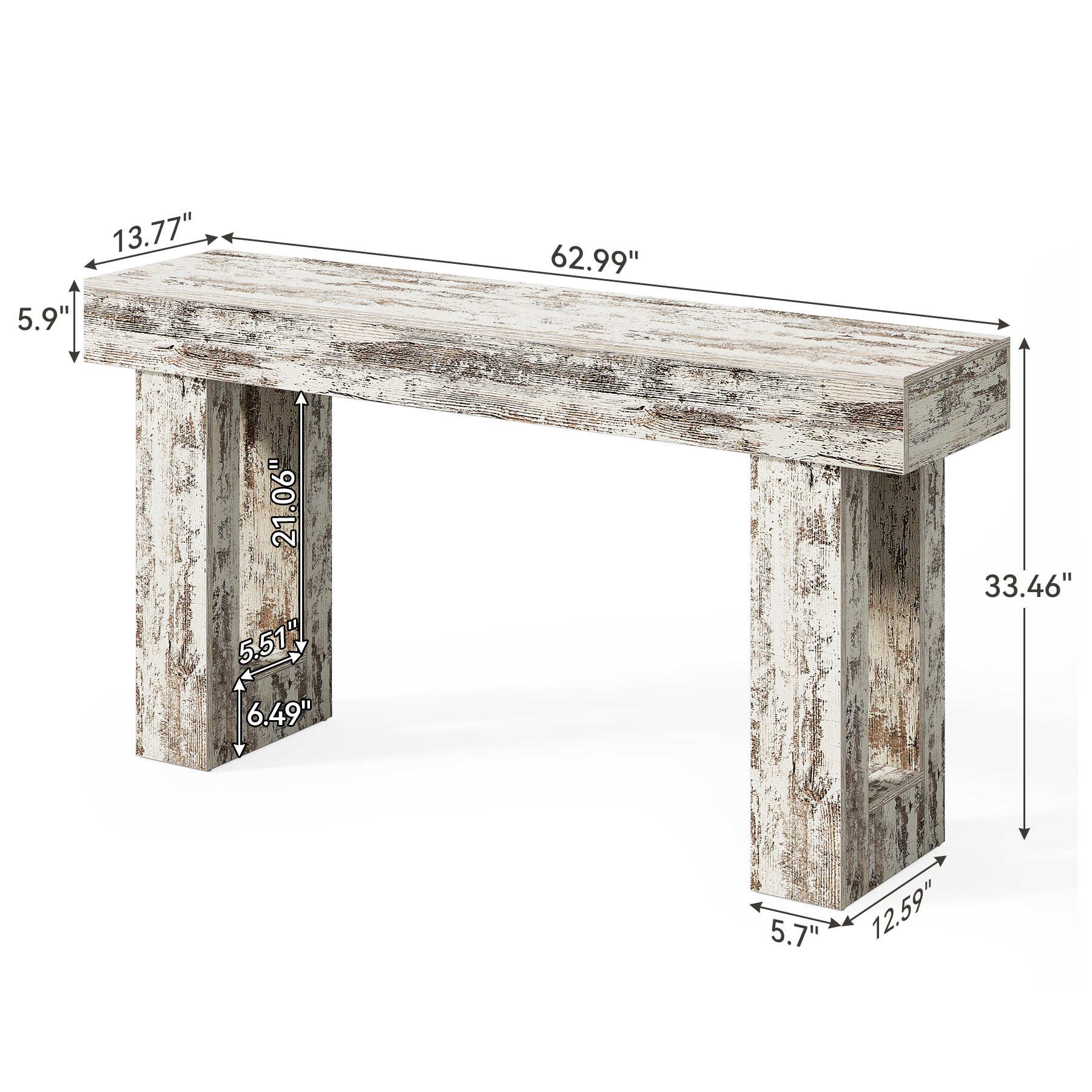 160cm Console Table, Farmhouse Wooden Sofa Table Entryway Table