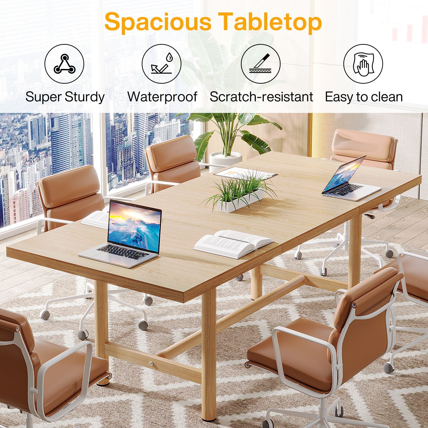 Modern Executive Desk, 63" Conference Meeting Table for 4–6 People Tribesigns