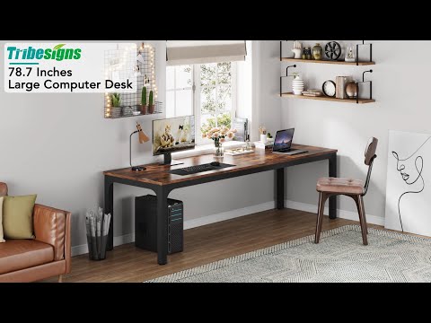 Rectangular Dining Table, 78 inch Long Kitchen Table for 6-8 People