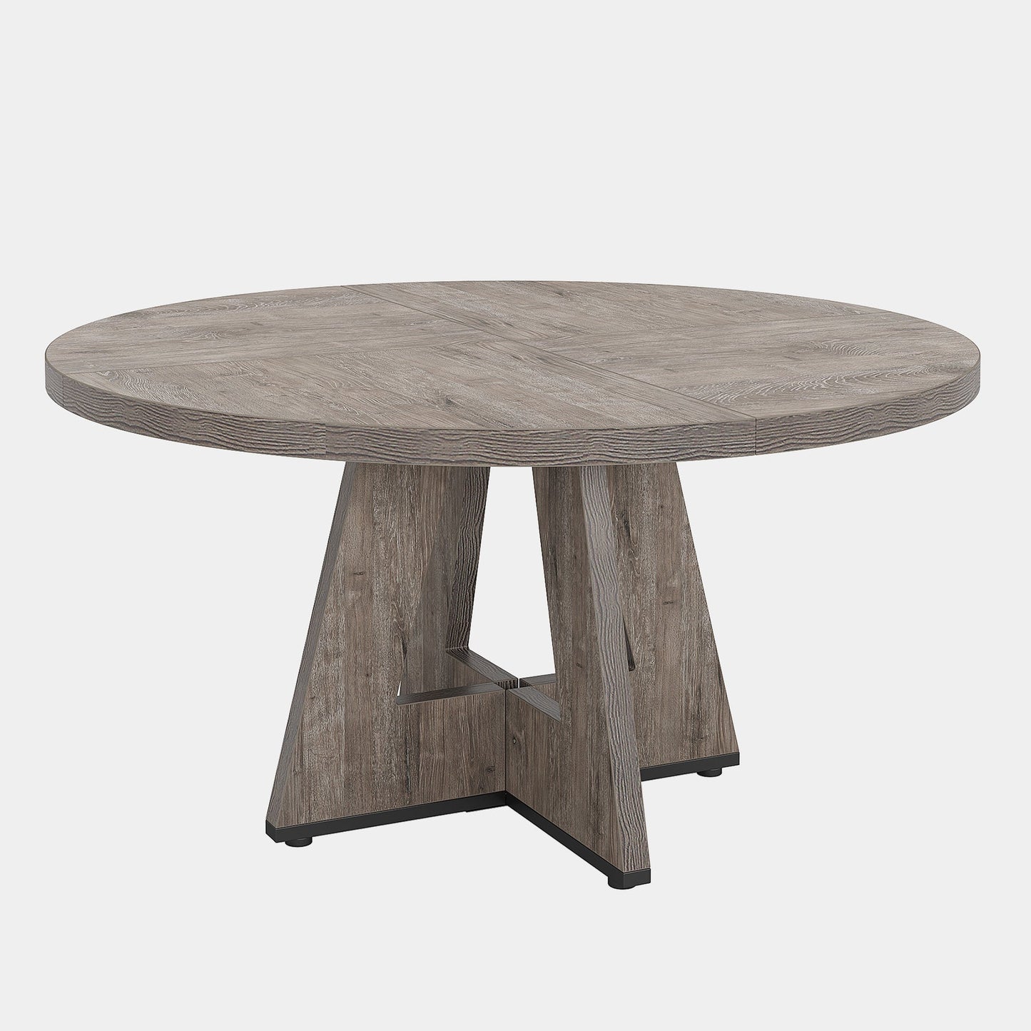 Round Dining Table for 4, 47" Wood Kitchen Table Farmhouse Dinner Table Tribesigns