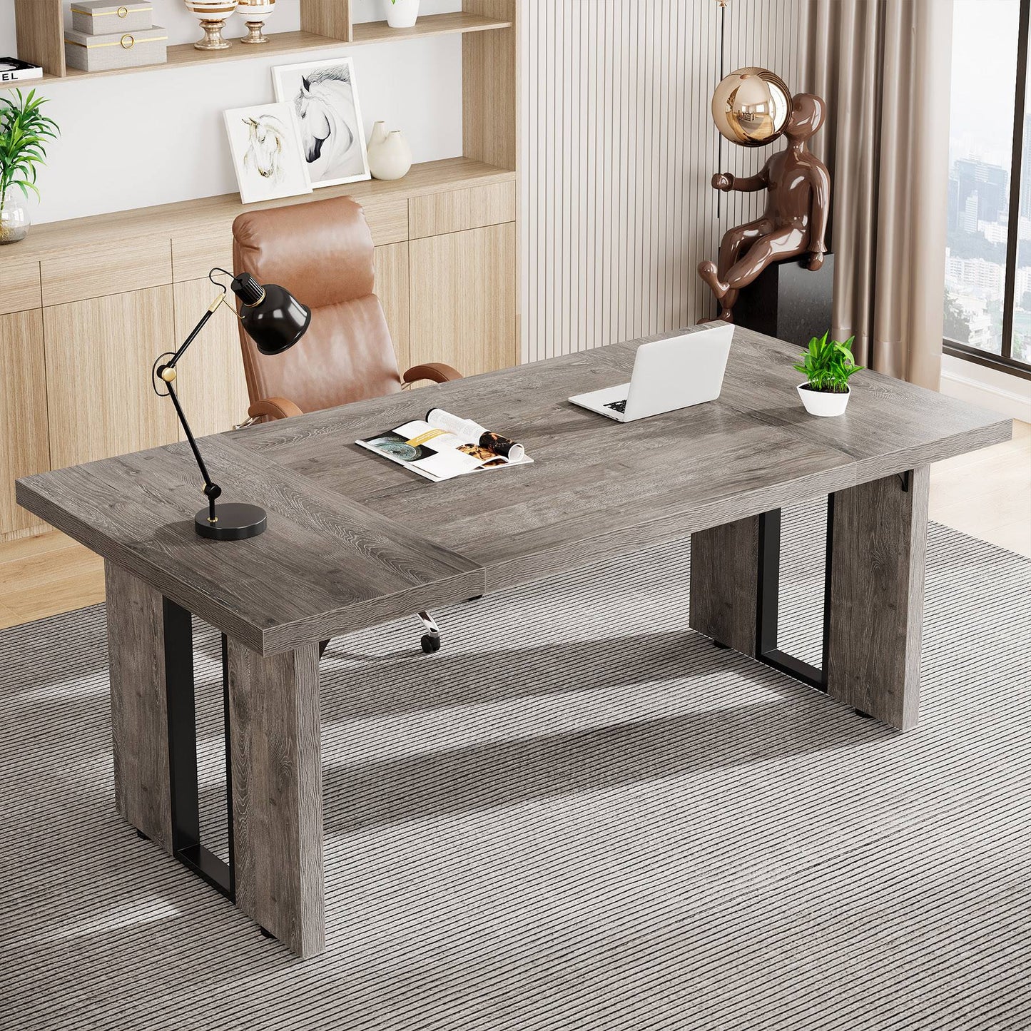 Tribesigns Simple Executive Desk, 70.9" Computer Desk Meeting Table for Home Office Tribesigns