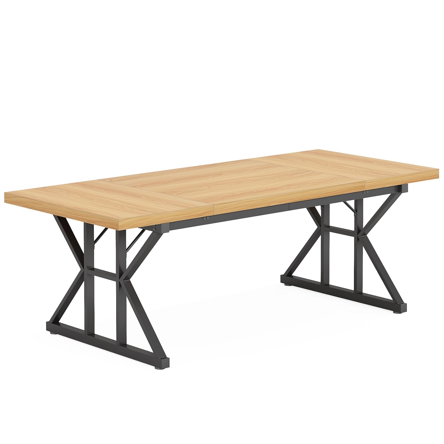 Wood Dining Table, Farmhouse 70.8" Kitchen Table for 6 People Tribesigns