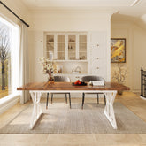Wood Dining Table, Farmhouse 70.8" Kitchen Table for 6 People Tribesigns 3