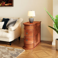 Classic oak bedside table with 2 sliding drawers#Colour_walnut